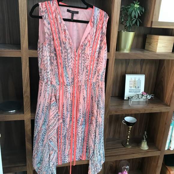 Last chance! BCBGMaxAzria coral/orange flowy dress - Picture 5 of 7